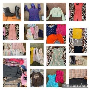 Girls size size 10-12 clothing lot. And size 3-4 shoes.